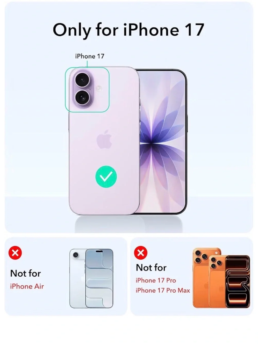 Light Blue Magnetic Protective Phone Case for iPhone 17 NEW